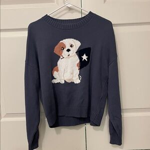 hollister blue dog sweater